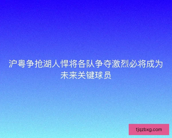 沪粤争抢湖人悍将各队争夺激烈必将成为未来关键球员